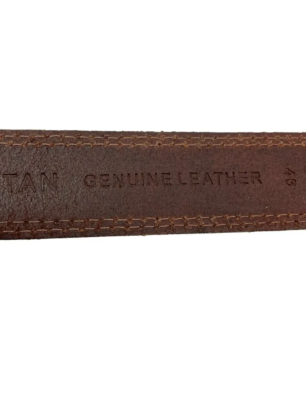 New Vatan Genuine Leather Classic Belt Metal Buckle Mens 46 Brown